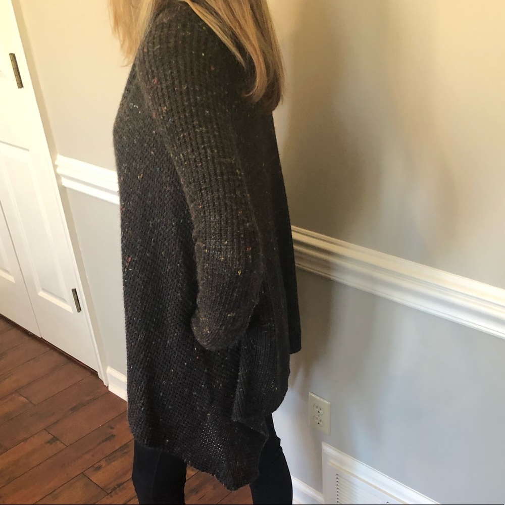 Cute brownish/black cardigan with spots of color